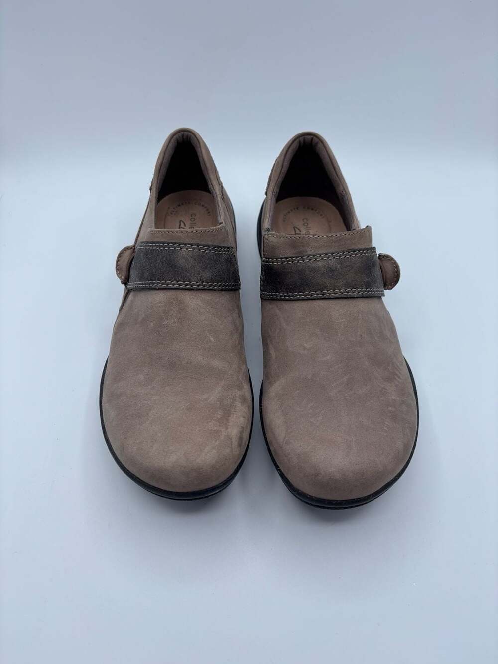 Clarks Collection Roseville Dot Women's Brown Leather Slip-On Loafers